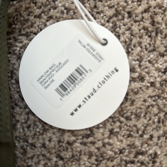 STAUD Avocado Green HARLOW Suede Bag with Silver Accent - Picture 2 of 4